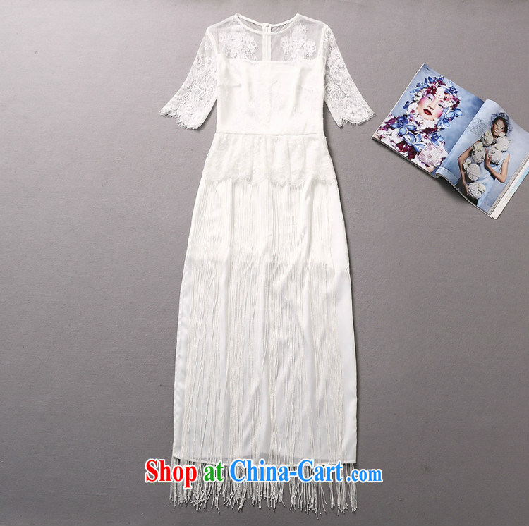 The Bekaa in Dili 3213 #2015 spring new Gao Yuanyuan stylish lace short-sleeved tile flow, cultivating dresses white L pictures, price, brand platters! Elections are good character, the national distribution, so why buy now enjoy more preferential! Health