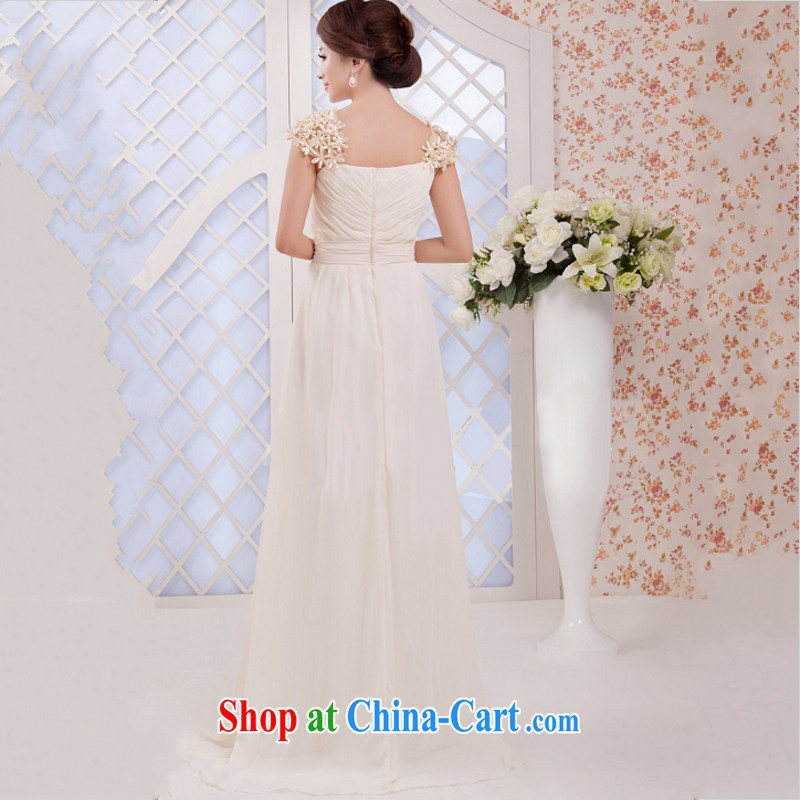 Mr Lau, Ms Elsie Leung, Ms Elsie Leung stars with long dresses, fall to show the dress champagne color White Red double-shoulder zipper-waist m long white, make size color is not final, and Yong-yan good offices, shopping on the Internet