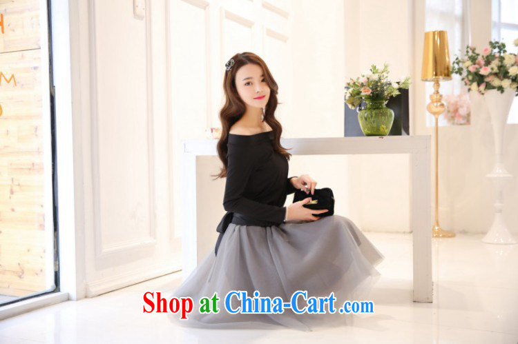 Hao better the European site custom dress women, this small incense, Retro two piece Bow Tie long-sleeved dresses black T-shirt + gray half skirt L pictures, price, brand platters! Elections are good character, the national distribution, so why buy now enjoy more preferential! Health