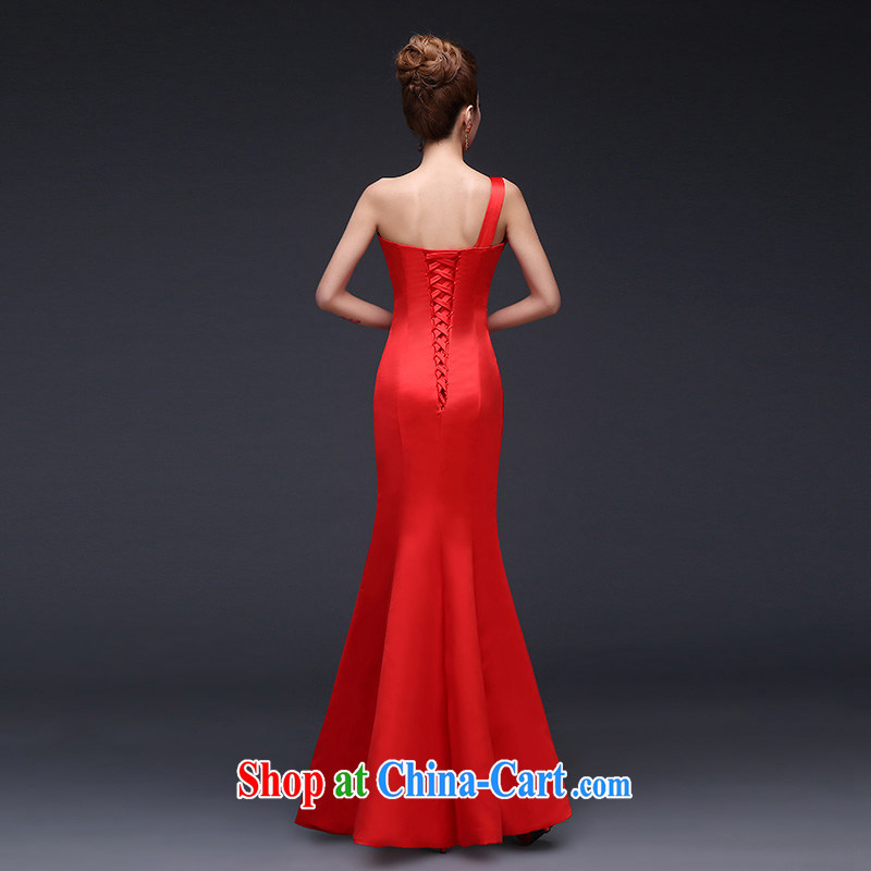Ting Beverly bridal wedding dresses spring red toast serving long bridesmaid serving short, cultivating graphics thin single shoulder dress red M Ting, Beverly (tingbeier), shopping on the Internet