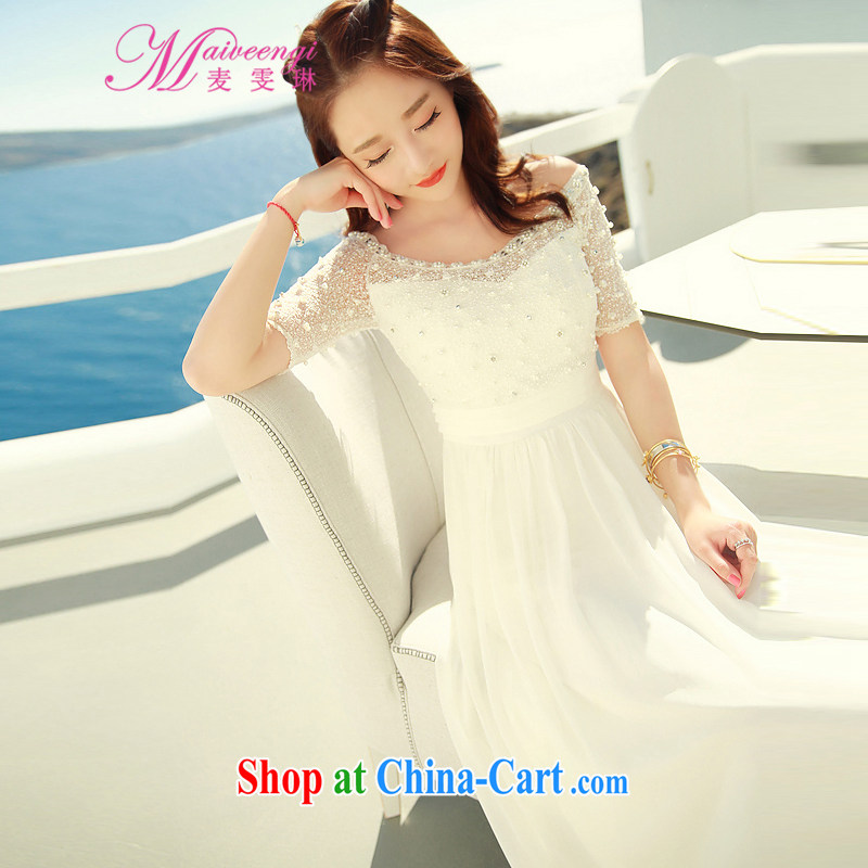 Mr WEN Lin 2015 spring and summer new graphics thin lace snow-woven long skirt dress white XL, Mr Wen Lin (MAIVEENGI), online shopping
