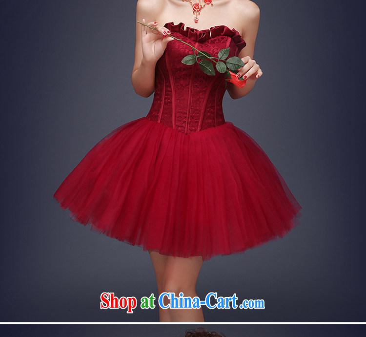 Wei Qi toast service 2015 new summer wiped chest short small dress wine red bridal wedding banquet dress female wine red S pictures, price, brand platters! Elections are good character, the national distribution, so why buy now enjoy more preferential! Health