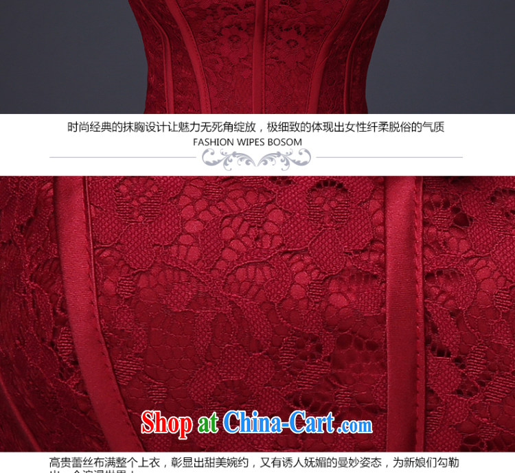 Wei Qi toast service 2015 new summer wiped chest short small dress wine red bridal wedding banquet dress female wine red S pictures, price, brand platters! Elections are good character, the national distribution, so why buy now enjoy more preferential! Health