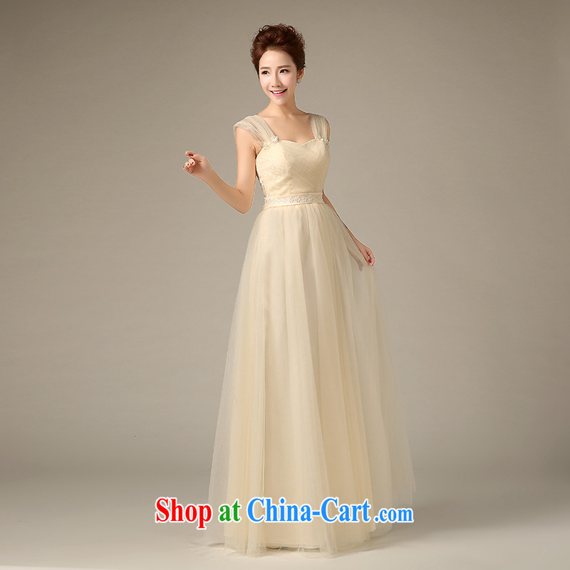 Sophie HIV than bridesmaid serving long, 2015 new summer wedding dresses champagne color dual-shoulder bridesmaid dress small dress Evening Dress girl champagne color XL, than aids (SOFIE ABBY), online shopping