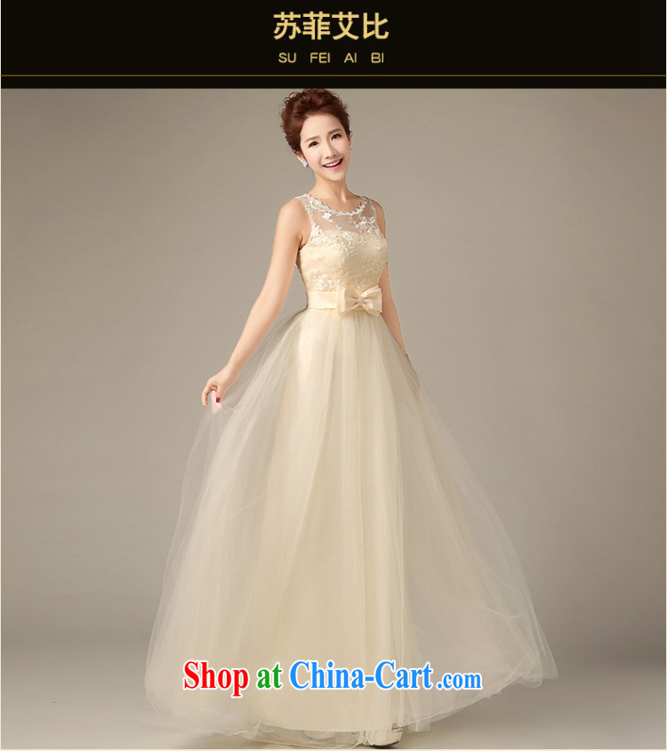 Sophie HIV than long bridesmaid clothing summer champagne color dual-shoulder lace wedding dress bridesmaid dress dress small banquet dress dress girl champagne color L pictures, price, brand platters! Elections are good character, the national distribution, so why buy now enjoy more preferential! Health