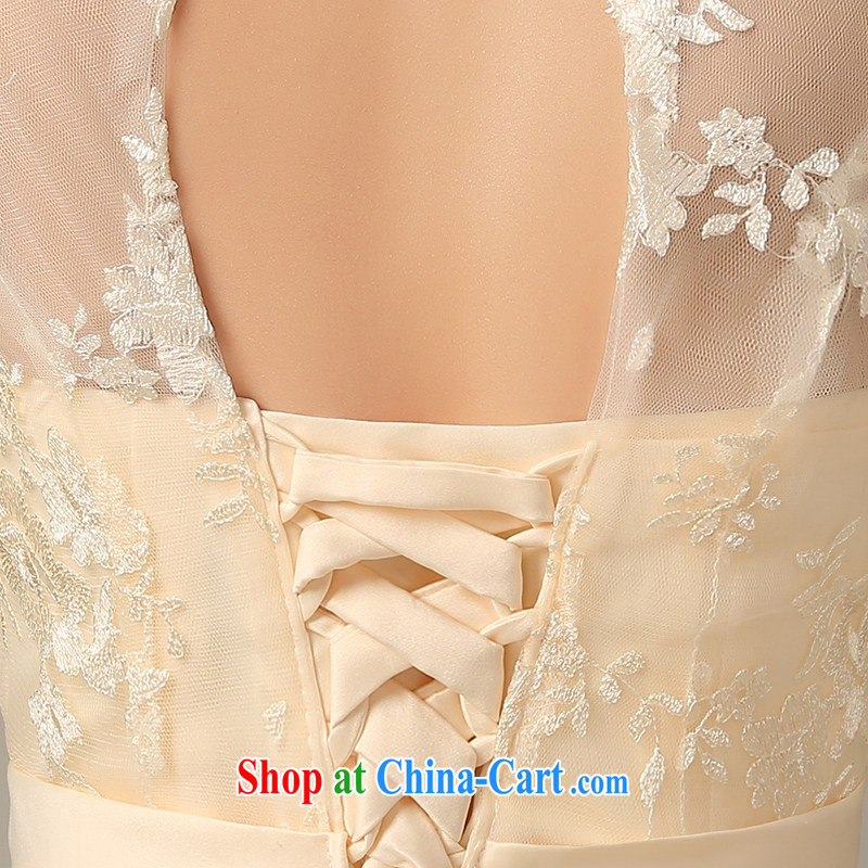 Sophie HIV than long bridesmaid clothing summer champagne color dual-shoulder lace wedding dress bridesmaid dress dress small banquet dress dresses female champagne color L, Sophie than AIDS (SOFIE ABBY), online shopping