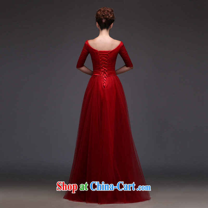 Performing Arts 100 Su Ge 2015 new dress uniform toast the Evening Dress bridal wedding wedding banquet wine red long sleeves in V for cultivating and stylish Korean spring wine red custom + $30, art 100 Su Ge, shopping on the Internet