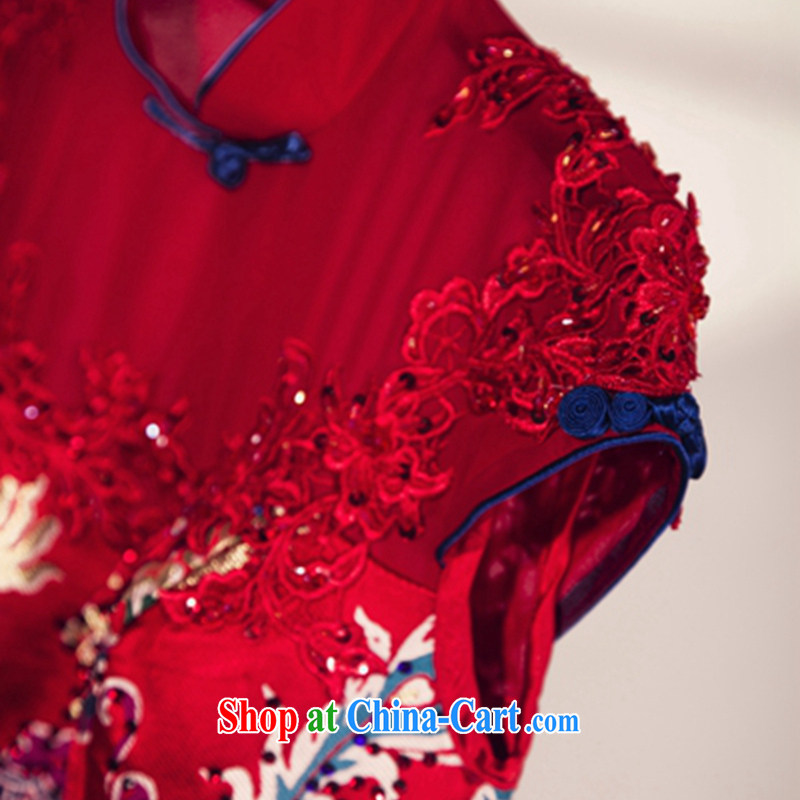 Performing Arts 100 Su Ge 2015 spring bows Service Bridal new dress cheongsam dress long retro improved wedding wedding beauty Red Red custom + $30, art 100 Su Ge, shopping on the Internet