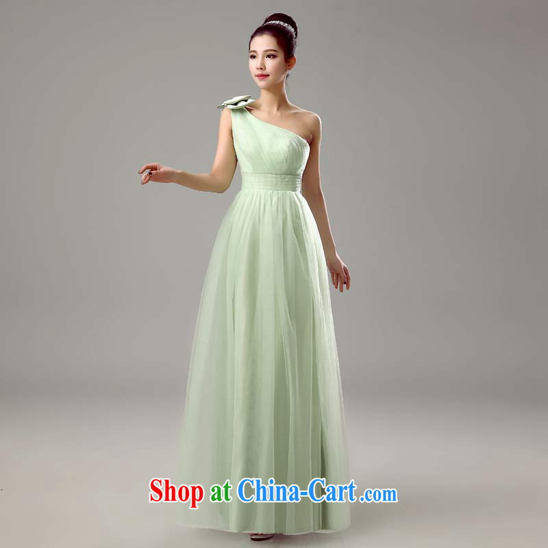 Diane M Qi 2015 new bridesmaid dresses in spring and summer long, accompanied by her sisters served as marriage show service beauty bridesmaid dress female fruit Green single shoulder, XXL, Diane M Ki, shopping on the Internet
