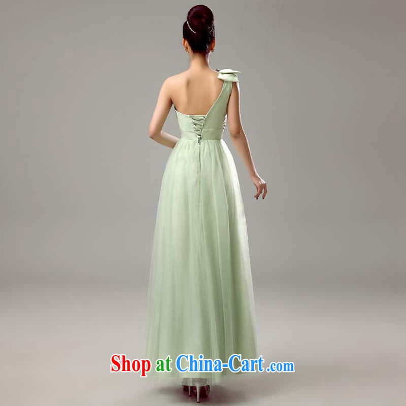 Diane M Qi 2015 new bridesmaid dresses in spring and summer long, accompanied by her sisters served as marriage show service beauty bridesmaid dress female fruit Green single shoulder, XXL, Diane M Ki, shopping on the Internet