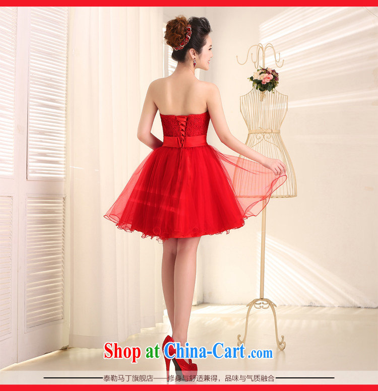 Taylor Martin red lace bare chest short wedding dresses 2015 new graphics thin bare shoulders bridal toast annual service dress red XL pictures, price, brand platters! Elections are good character, the national distribution, so why buy now enjoy more preferential! Health