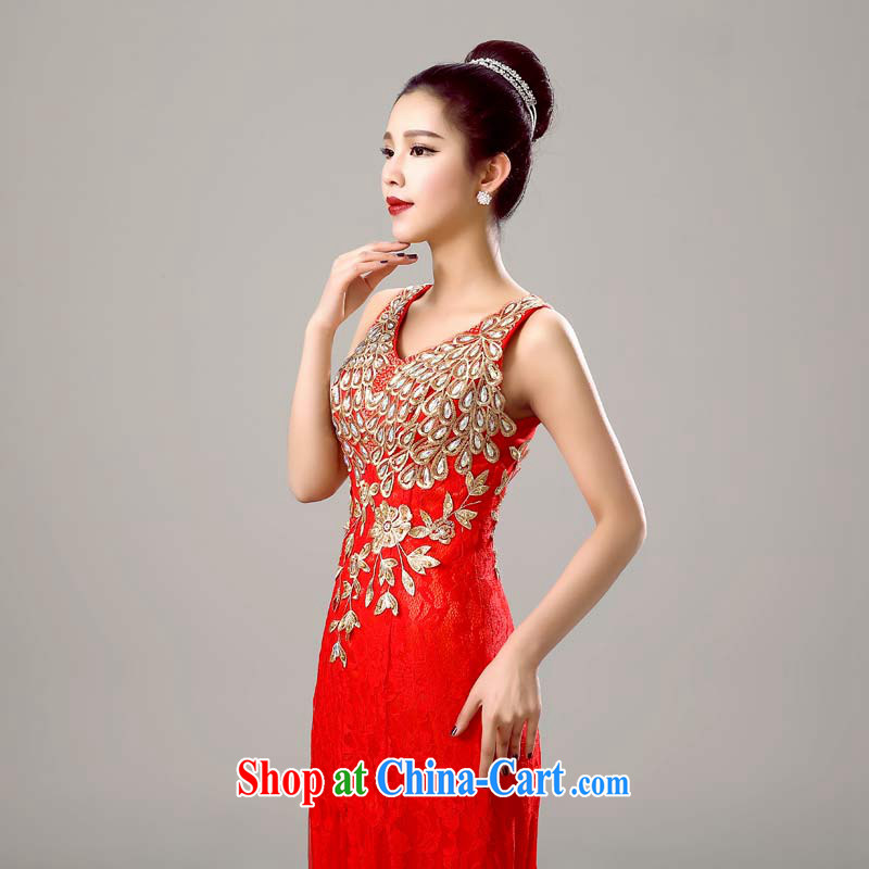 Baby bridal 2015 spring new dual-shoulder bridal toast winter clothing stylish Red Beauty banquet dress female long red XXL, my dear Bride (BABY BPIDEB), online shopping