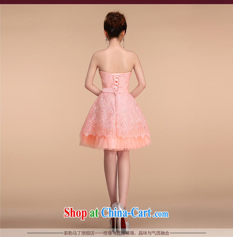 Taylor Martin pink lace short dress 2015 new erase chest shoulder bridal toast annual service evening dress bridesmaid dress pink XL pictures, price, brand platters! Elections are good character, the national distribution, so why buy now enjoy more preferential! Health
