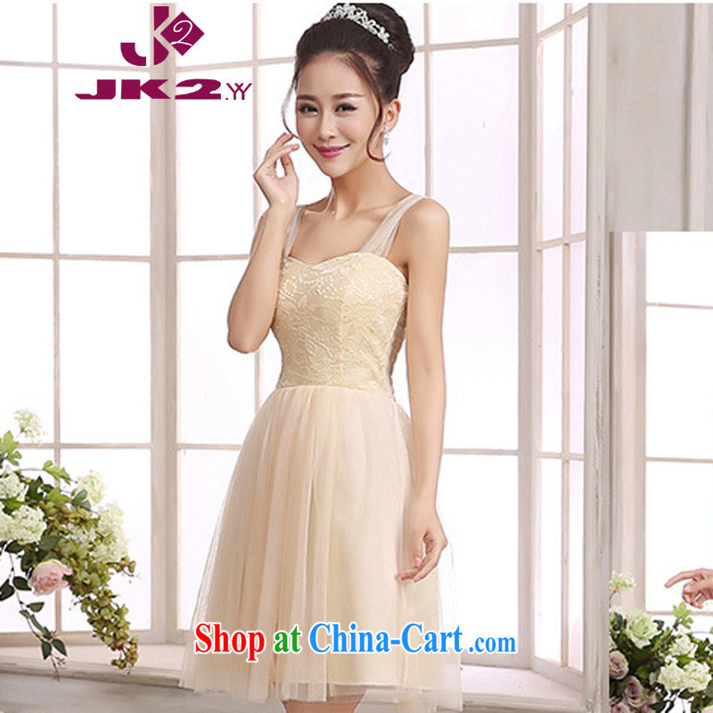The payment package mail Korean Beauty shoulders bare shoulders high waist lace spell Web yarn short bridesmaid dresses the dresses white M, JK 2. YY, shopping on the Internet
