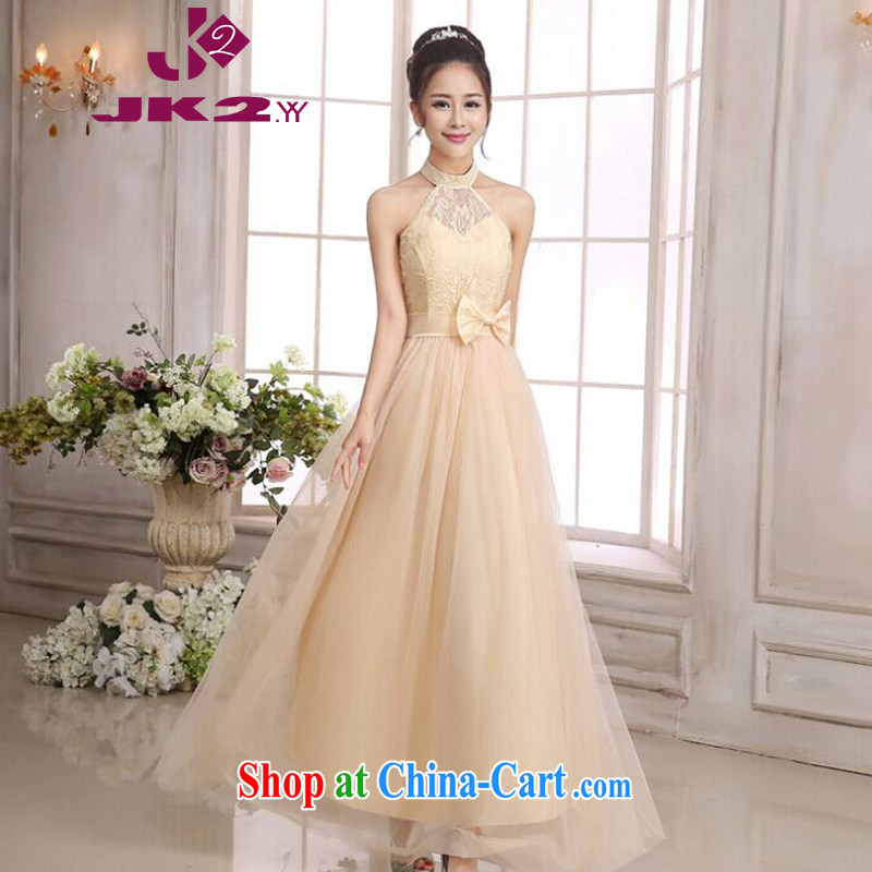 The package on the Korean double-shoulder high waist lace spell Web yarn long version, long dresses Annual Meeting banquet dress bridesmaid dresses small pink are code F, JK 2. YY, shopping on the Internet