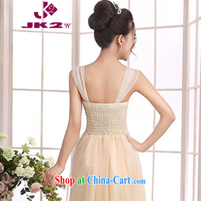 The package on the Korean double-shoulder high waist lace spell Web yarn long version, long dresses Annual Meeting banquet dress bridesmaid dresses small pink are code F, JK 2. YY, shopping on the Internet