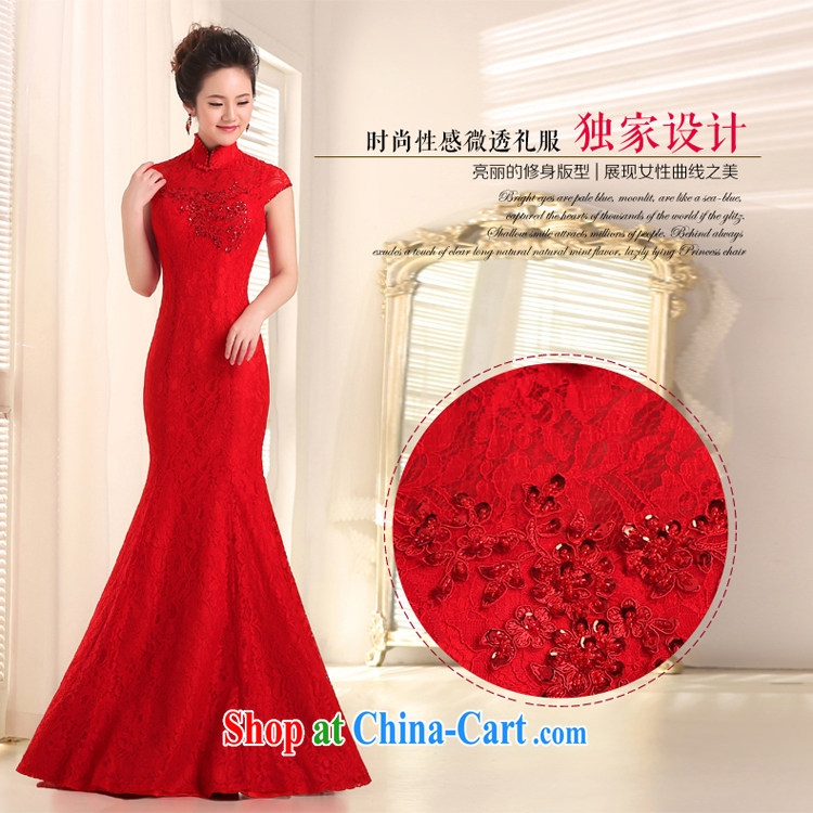 Taylor Martin 2015 new marriages served toast, red collar lace beauty at Merlion dress annual evening dress long red XL pictures, price, brand platters! Elections are good character, the national distribution, so why buy now enjoy more preferential! Health