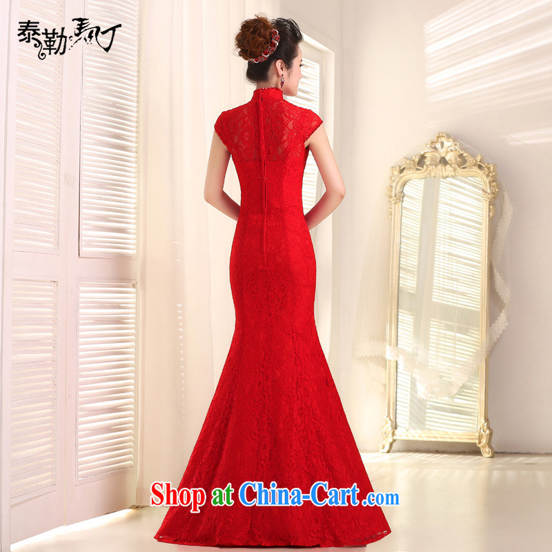 Taylor Martin 2015 new marriages served toast, red collar lace beauty at Merlion dress annual evening dress long red XL, Taylor Martin (TAILEMARTIN), online shopping