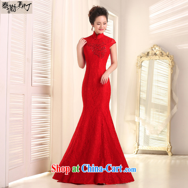 Taylor Martin 2015 new marriages served toast, red collar lace beauty at Merlion dress annual evening dress long red XL, Taylor Martin (TAILEMARTIN), online shopping