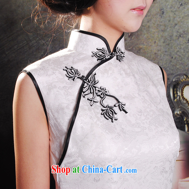 Well-being once and for all new summer dresses, white Chinese Dress at Merlion dress cheongsam long manually dresses silk high-end custom white XL 10 Day Shipping, once and for all (EFU), online shopping