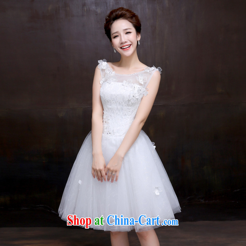 The married Yi spring and summer wedding dresses new 2015 bridal shoulders short strap short skirts are cultivating wedding white XXL