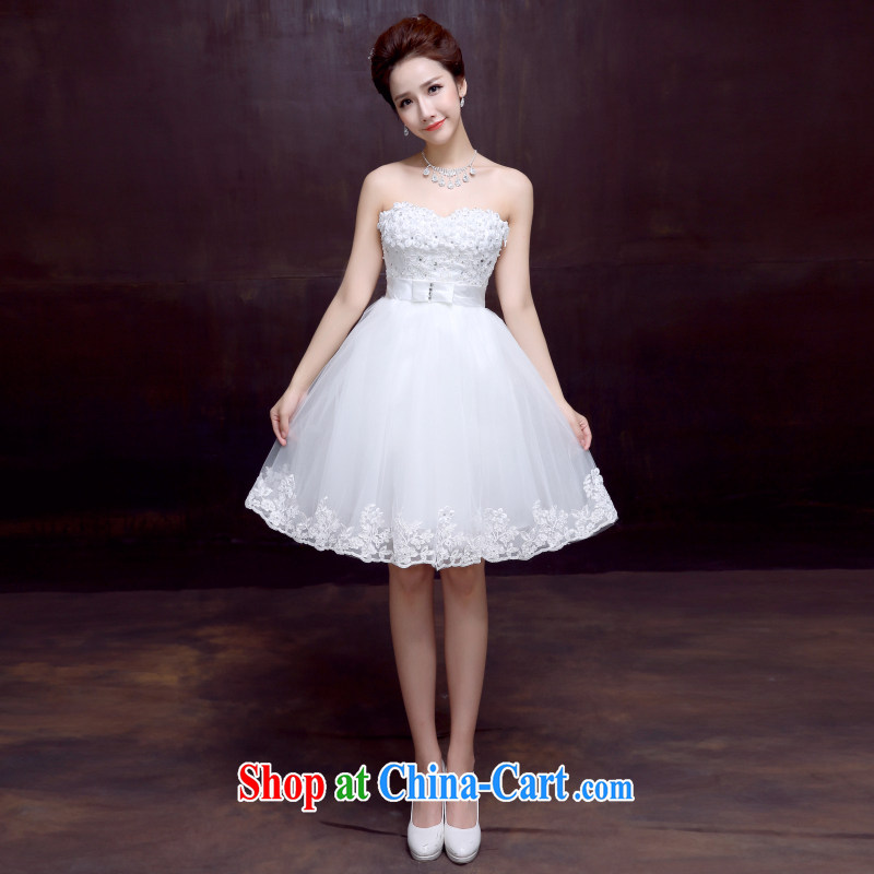 Dumping the married Yi summer wedding dresses new 2015 bridal erase chest short strap short skirts are cultivating wedding female white XXL