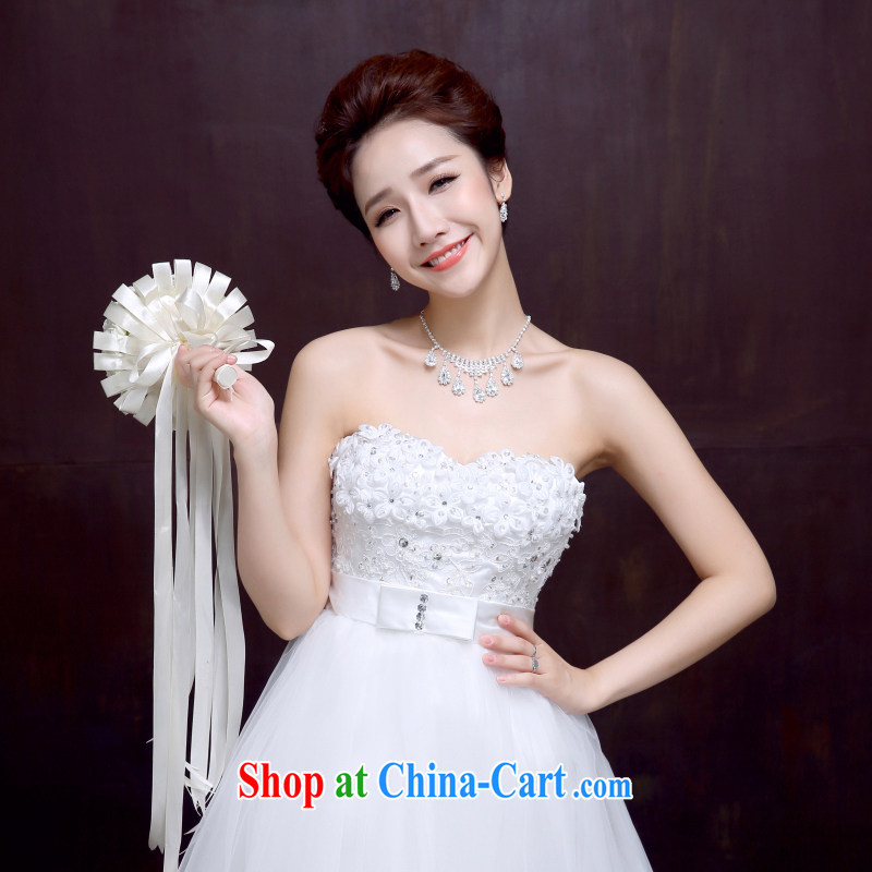 Dumping the married Yi summer wedding dresses new 2015 bridal wiped his chest short, tied with a short skirt with beauty wedding female white XXL, dumping the woman, shopping on the Internet