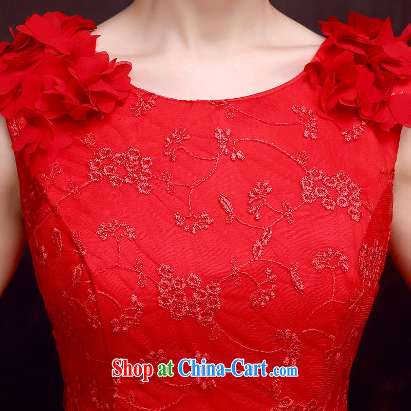 Dumping the married Yi wedding dresses new 2015 shoulders flowers bridal toast dress red short-sleeved red XXL, dumping the married Yi, shopping on the Internet