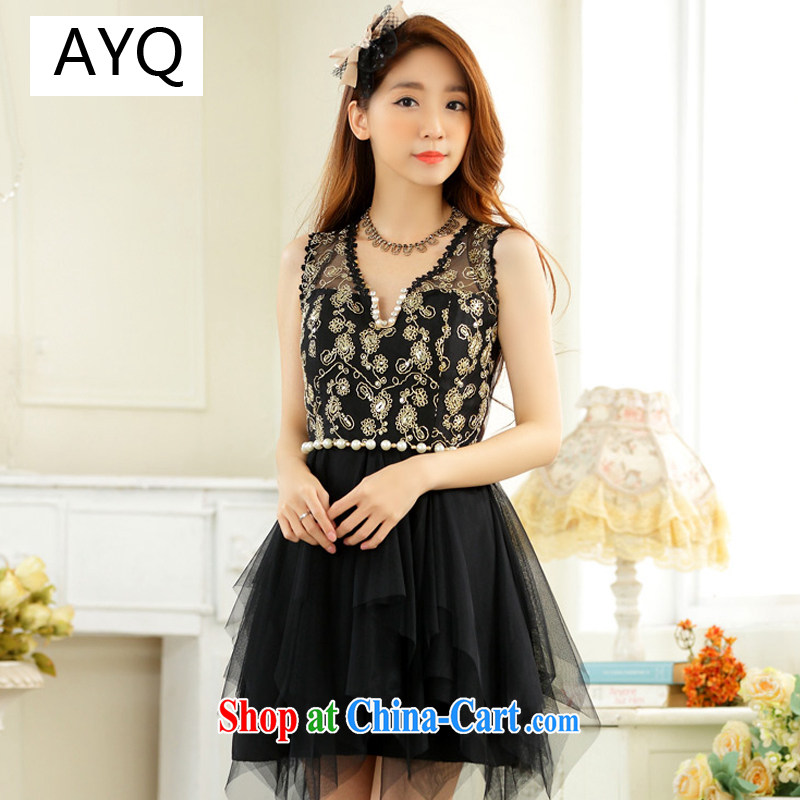 AIDS has been Qi High-End Bead Chain V style does not rule the yarn dress code the dress 9928 B - 1 black XXL