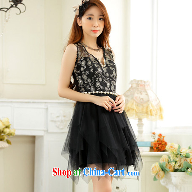 AIDS has been Qi High-End Bead Chain V style does not rule the yarn dress code the dress 9928 B - 1 black XXL, AIDS has Qi (Aiyaqi), shopping on the Internet