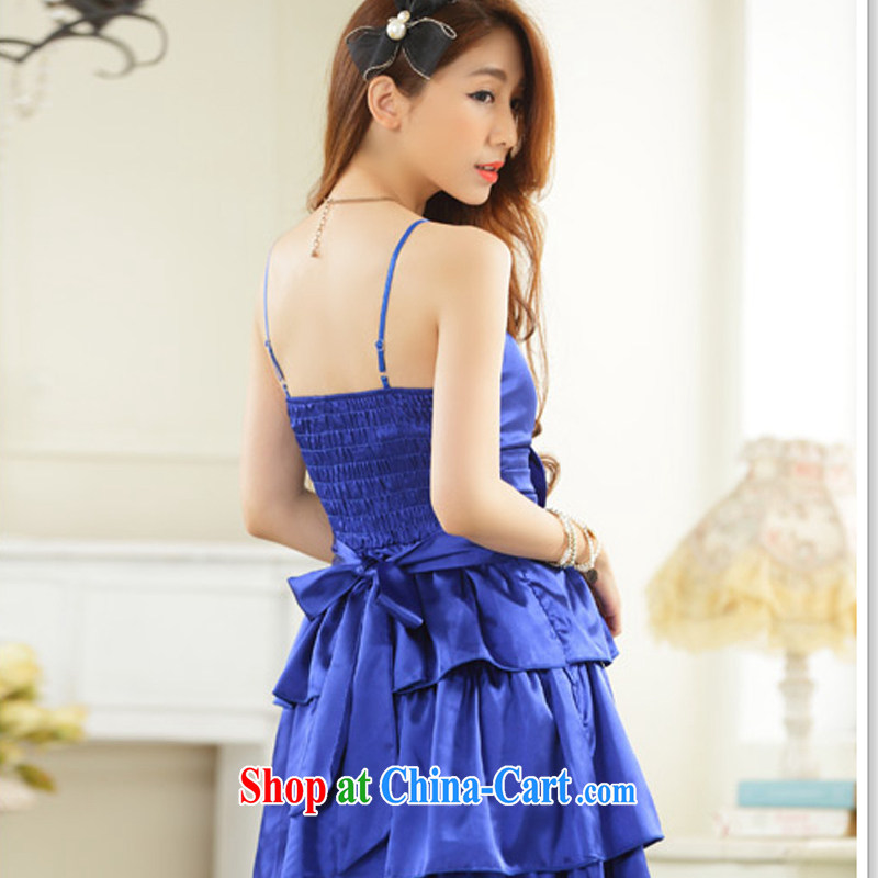 AIDS has been Qi sweet modern drilling for bare chest sister skirt Evening Dress bridesmaid dress code the small dress Princess dress 9923 A - 1 blue XXXL, AIDS has been Qi (Aiyaqi), online shopping