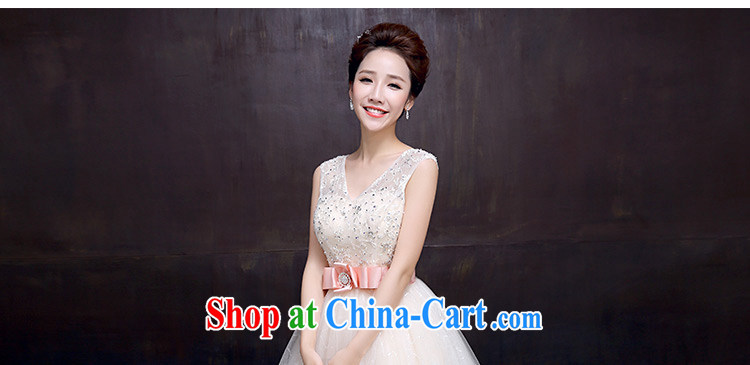 The married Yi wedding dresses new 2015 shoulders deep V-neck light drill bridal toast dress short red, champagne color XL pictures, price, brand platters! Elections are good character, the national distribution, so why buy now enjoy more preferential! Health
