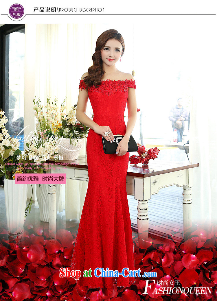 Toasting Service Bridal wedding service 2015 spring and summer new stylish women's clothing, and a field for your shoulders lace crowsfoot long banquet dress red XL pictures, price, brand platters! Elections are good character, the national distribution, so why buy now enjoy more preferential! Health