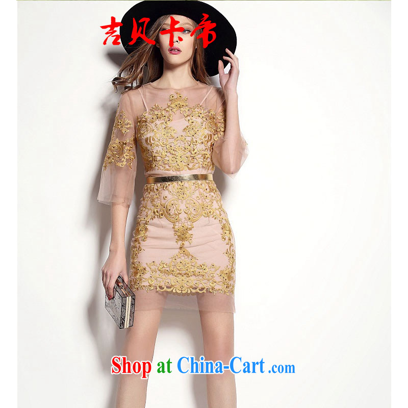 The Bekaa in Dili 8729 advanced custom gold embroidery name Yuan dress 2-piece dresses picture color M, Bekaa in Dili (JIBEIKADI), online shopping