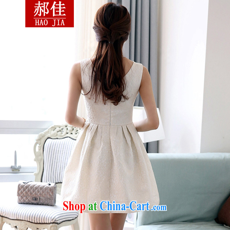 Hao better 2015 spring and summer Korean Beauty sweet stamp V for bridesmaid dress dresses white XL, Hao, and shopping on the Internet