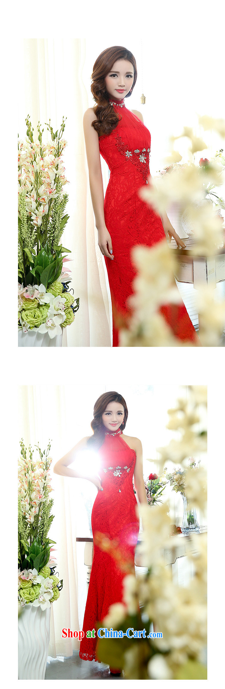 2015 new spring and summer women married with Korean Beauty sexy back exposed elegant evening dress girls' high-end long crowsfoot name aristocratic ladies banquet service red XL pictures, price, brand platters! Elections are good character, the national distribution, so why buy now enjoy more preferential! Health