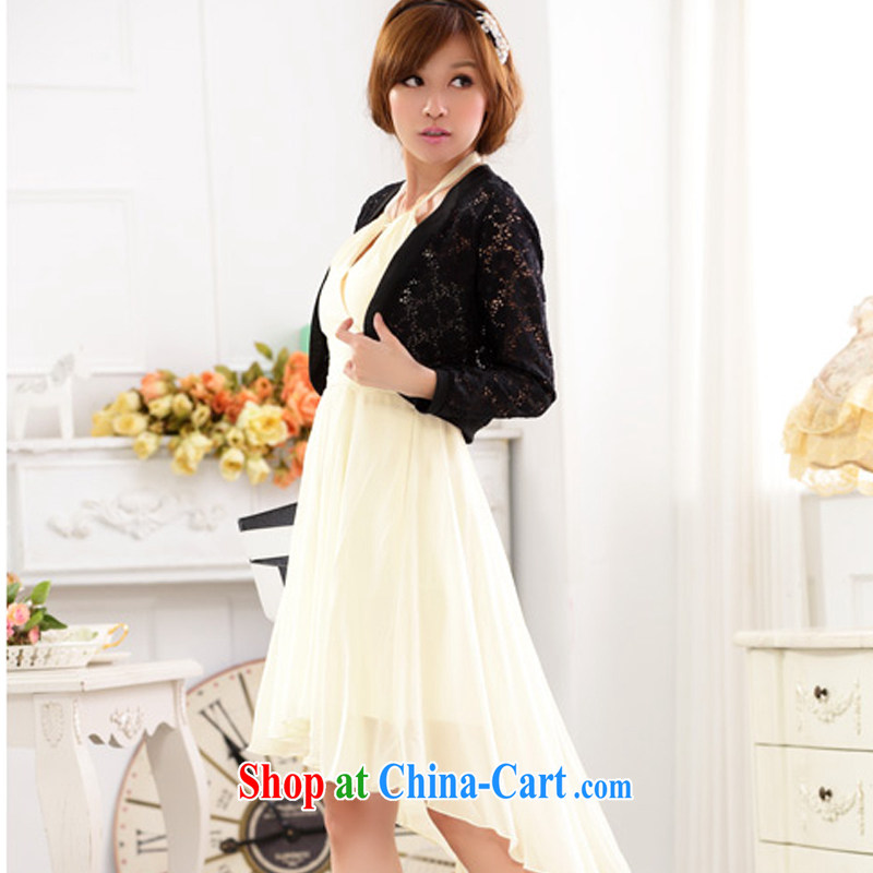 AIDS has been Qi Yuan name your shoulders to also sense the waist show snow woven large code dove tail dress dresses 9915 A - 1 champagne XXXL, AIDS has Qi (Aiyaqi), online shopping