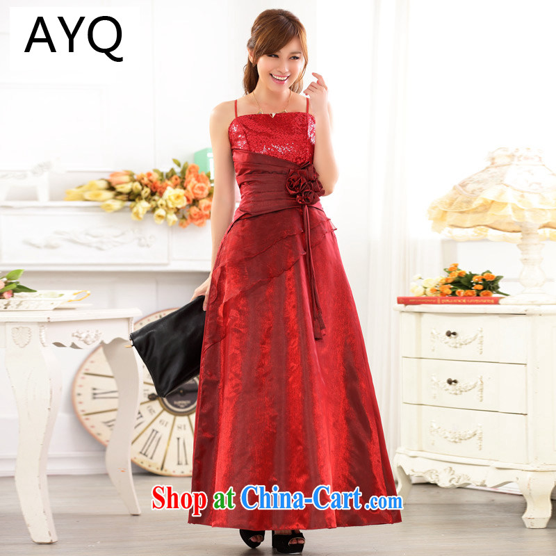 AIDS has been Qi high in Europe and your shoulders beauty evening moderator evening dress, show the code gown 9717 A - 1 wine red XXXL