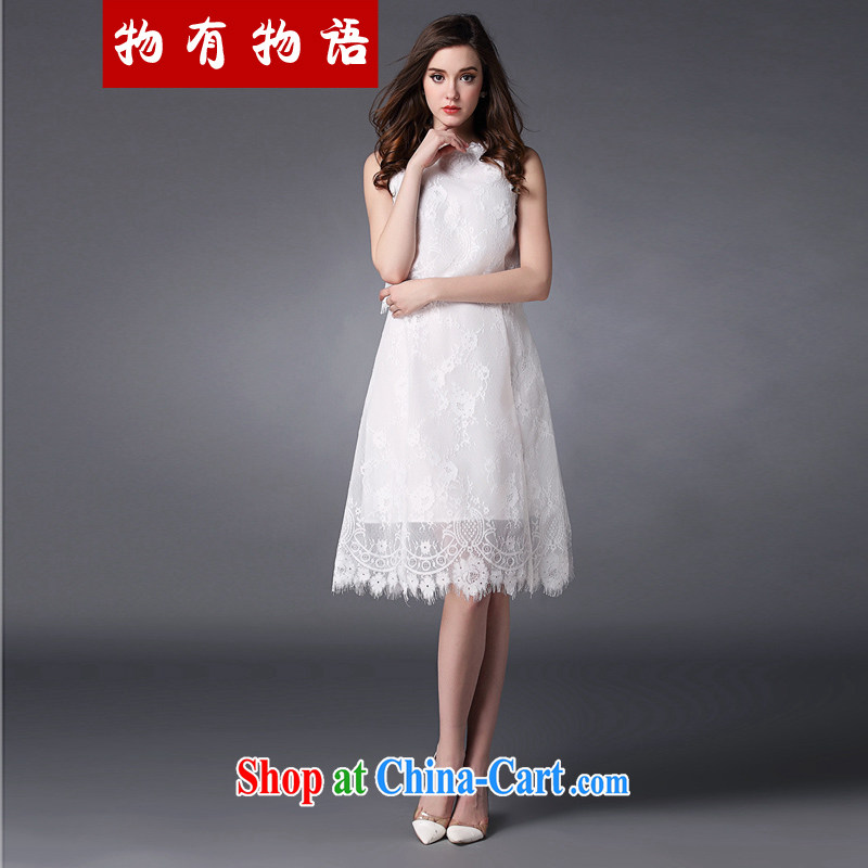 A property, 2015 spring and summer New Full lace leave of two parts included in the kit, long style goddess dresses dress uniform toast bridesmaid clothing white L