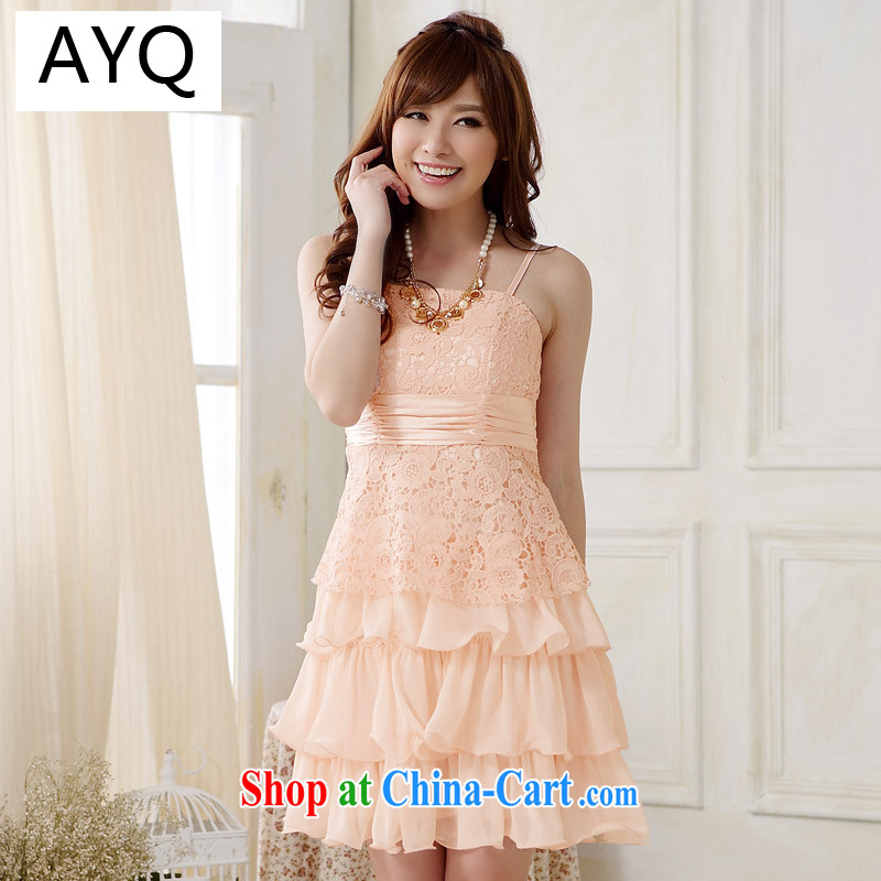 AIDS has been Qi sweet lace tie-cake Princess skirt dress sister mission Small dress dresses 9909 A - 1 pink XXXL