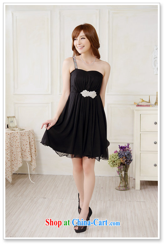AIDS has been Qi stylish appointments Click shoulder sexy light drill single shoulder dress code the dress in dress dresses 9708 A - 1 black XXXL pictures, price, brand platters! Elections are good character, the national distribution, so why buy now enjoy more preferential! Health