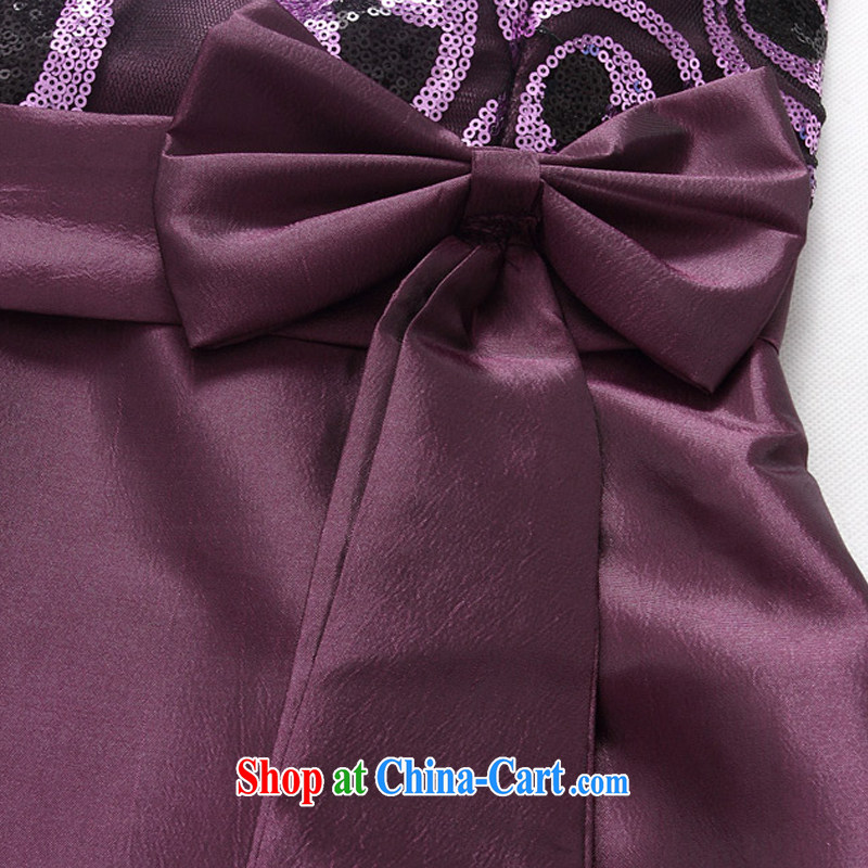 AIDS has been Qi Dinner in Europe and of foreign trade was also tied with evening dress sexy V Package for chest-waist small dress dresses 9803 A - 1 purple XXXL, AIDS has Qi (Aiyaqi), online shopping