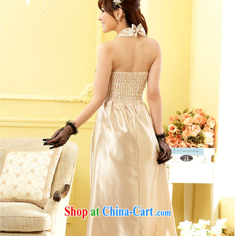 AIDS has been in Europe and America-style banquet and noble scarf beads, thin waist gown dress 9901 A - 1 champagne color XXXL, AIDS has Qi (Aiyaqi), online shopping