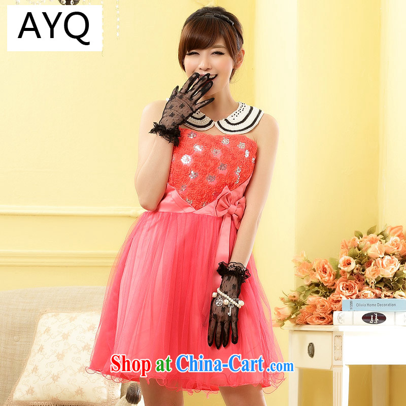 AIDS has been Qi playful Yah rose Princess skirt the chest small dress dresses _the invisible_ 9704 A - 1 the red XXXL
