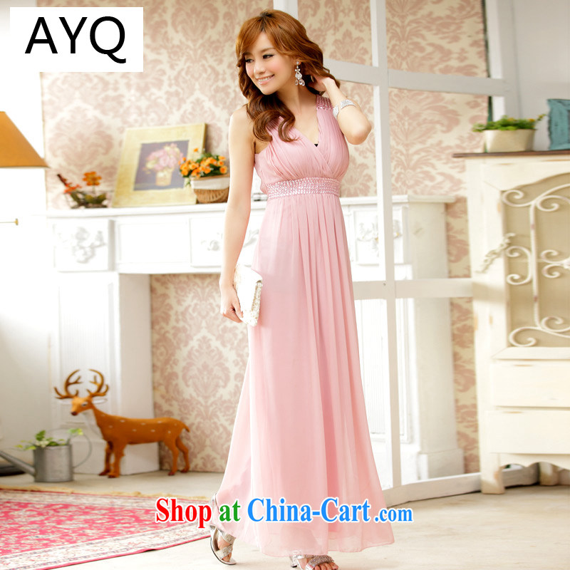 AIDS has been Qi Europe package wind chest video beauty to manually staple Pearl high-end long dress Evening Dress dress A 9602 - 1 pink XXXL