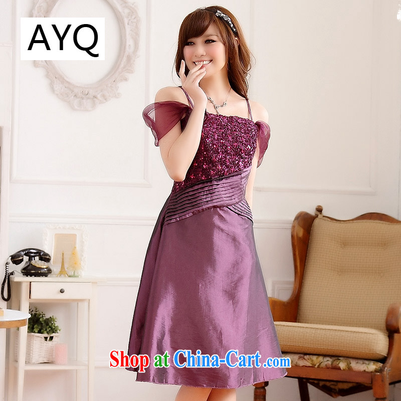 AIDS has been Qi mini Champs Elysees Palace shoulder strap with shoulder collapse with two pressure hem graphics thin dress dresses _and can remove_ 9222 A - 1 purple XXXL