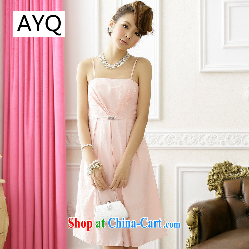 AIDS has Qi simple colorful graphics thin Beauty Chest waist drill straps dress dresses 9511 A - 1 pink XXXL