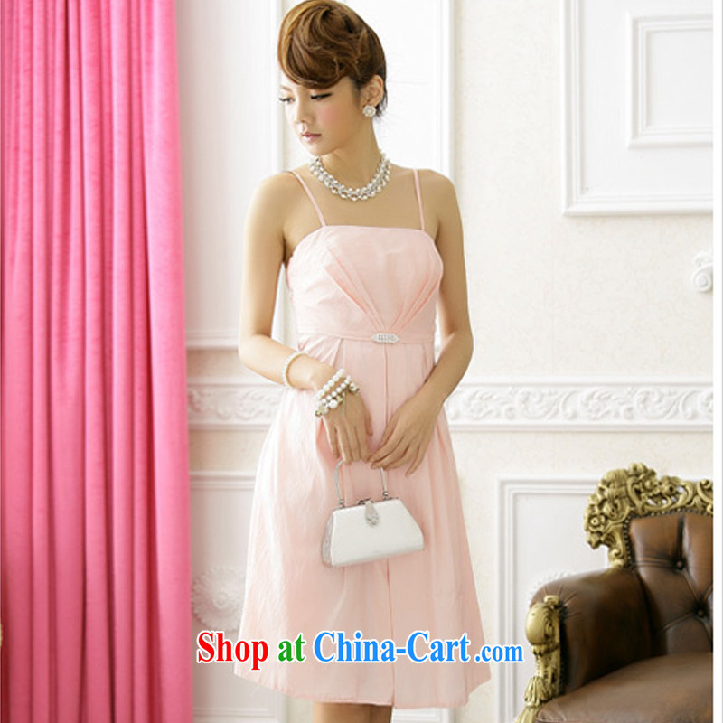 AIDS has been Qi simple colorful graphics thin American chest waist drill straps dress dresses 9511 A - 1 pink XXXL, AIDS has Qi (Aiyaqi), online shopping