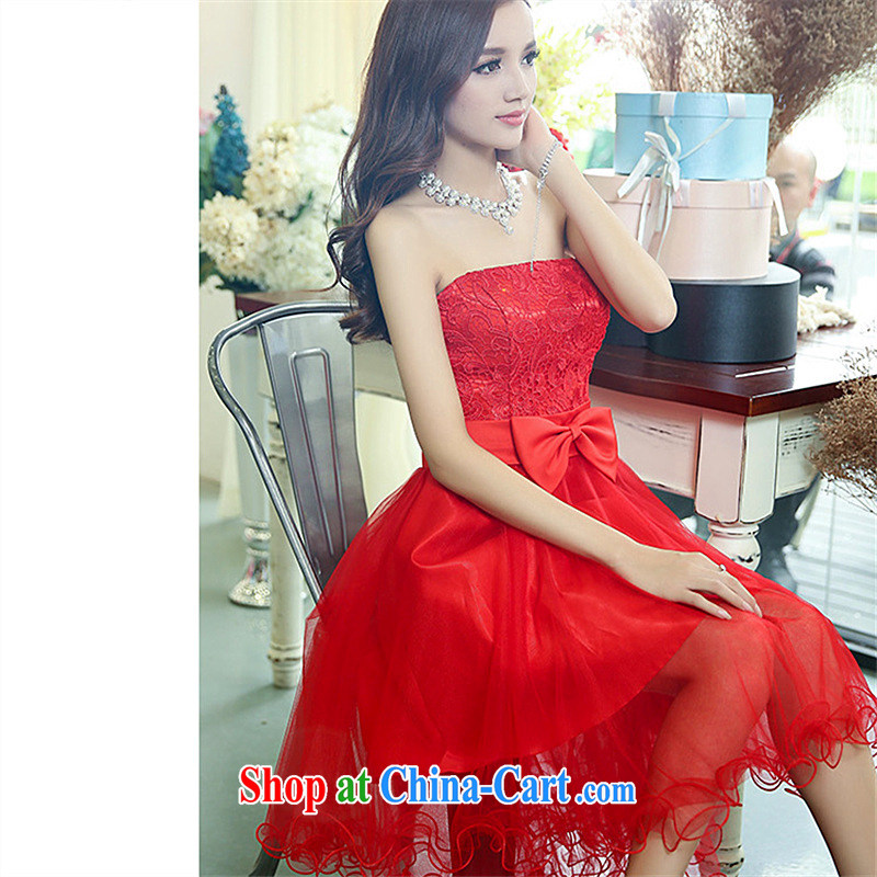 The AD 2015 new wedding dresses sleeveless wiped away in the breast long marriage banquet dress dresses red XL