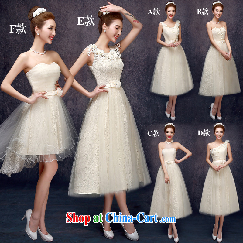 A good service is 2015 new summer champagne color bridesmaid in serving long bridesmaid mission bridesmaid with sister skirt small dress champagne color - the long paragraph E 605 lace double S, good service, and, shopping on the Internet